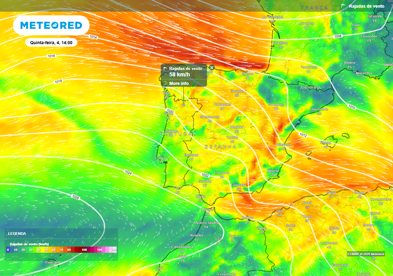 as mudanças bruscas de tempo que continuarão em Portugal