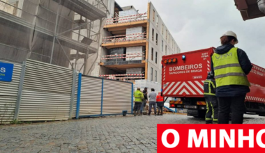 Dominado incêndio na futura residência universitária de Braga