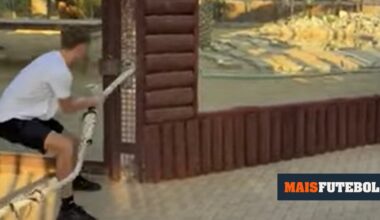 INCRÍVEL: jogador do Real Madrid desafia tigre para exercício de força