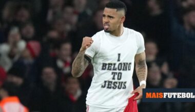 VÍDEO: Gabriel Jesus "aperta" com Gyökeres na goleada do Arsenal