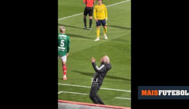«Levaste com um pau?»: a reação hilariante de Jesus ao amarelo de alvo do Benfica