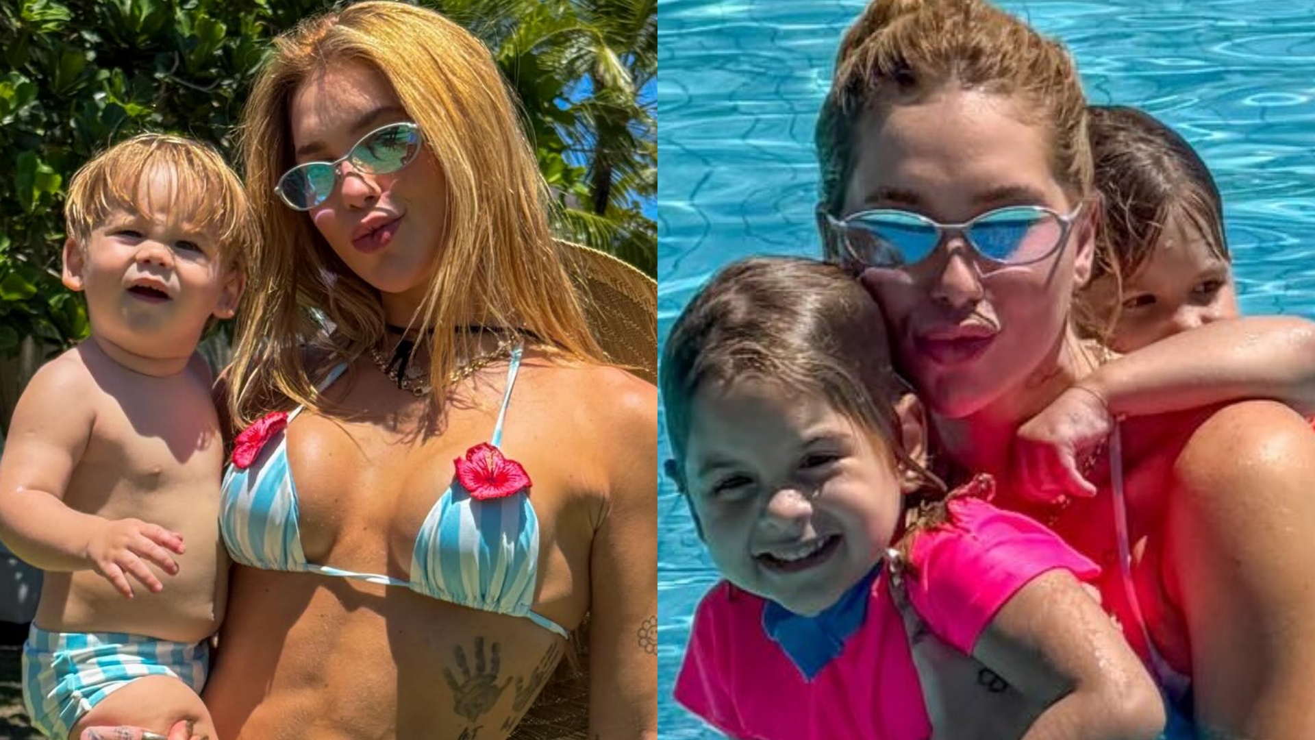 Virginia Fonseca com os filhos