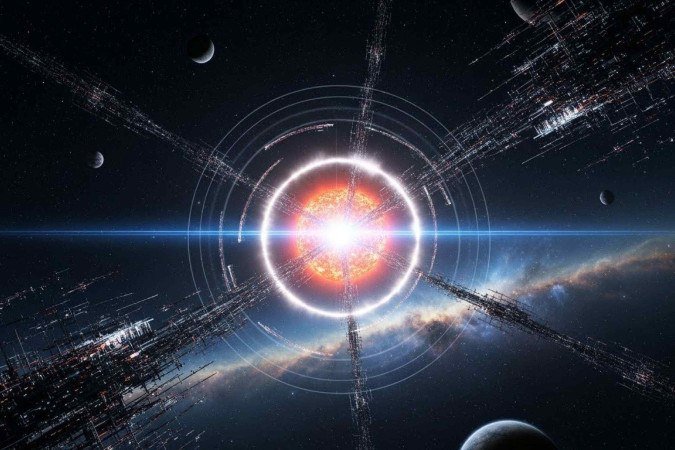 Para o pesquisador, o primeiro sinal que vamos captar deve ser anormalmente ruidoso, exibindo uma tecnoassinatura intensa e de curta duração, possivelmente em sua fase final -  (crédito: Whisk/Google IA)