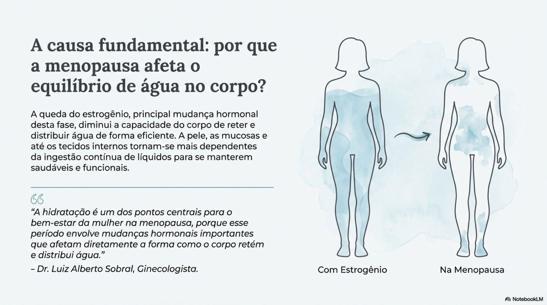 Guia Visual do Equilíbrio Hídrico na Menopausa
