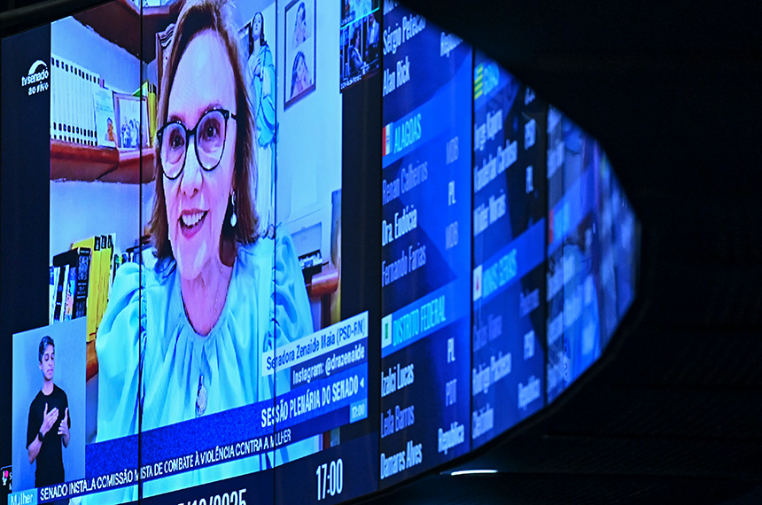 Senadora Zenaide Maia (PSD-RN) em pronunciamento via videoconferência.