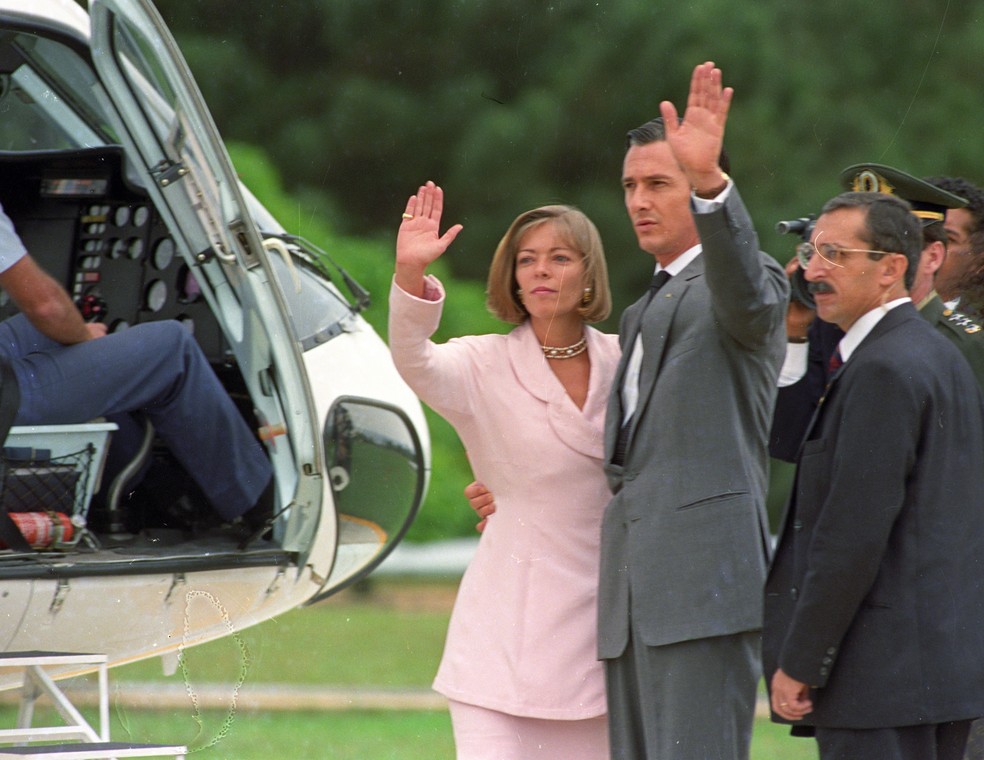 Rosane e Fernando Collor em 02/10/1992 — Foto: Ricardo Stuckert / Agência O Globo