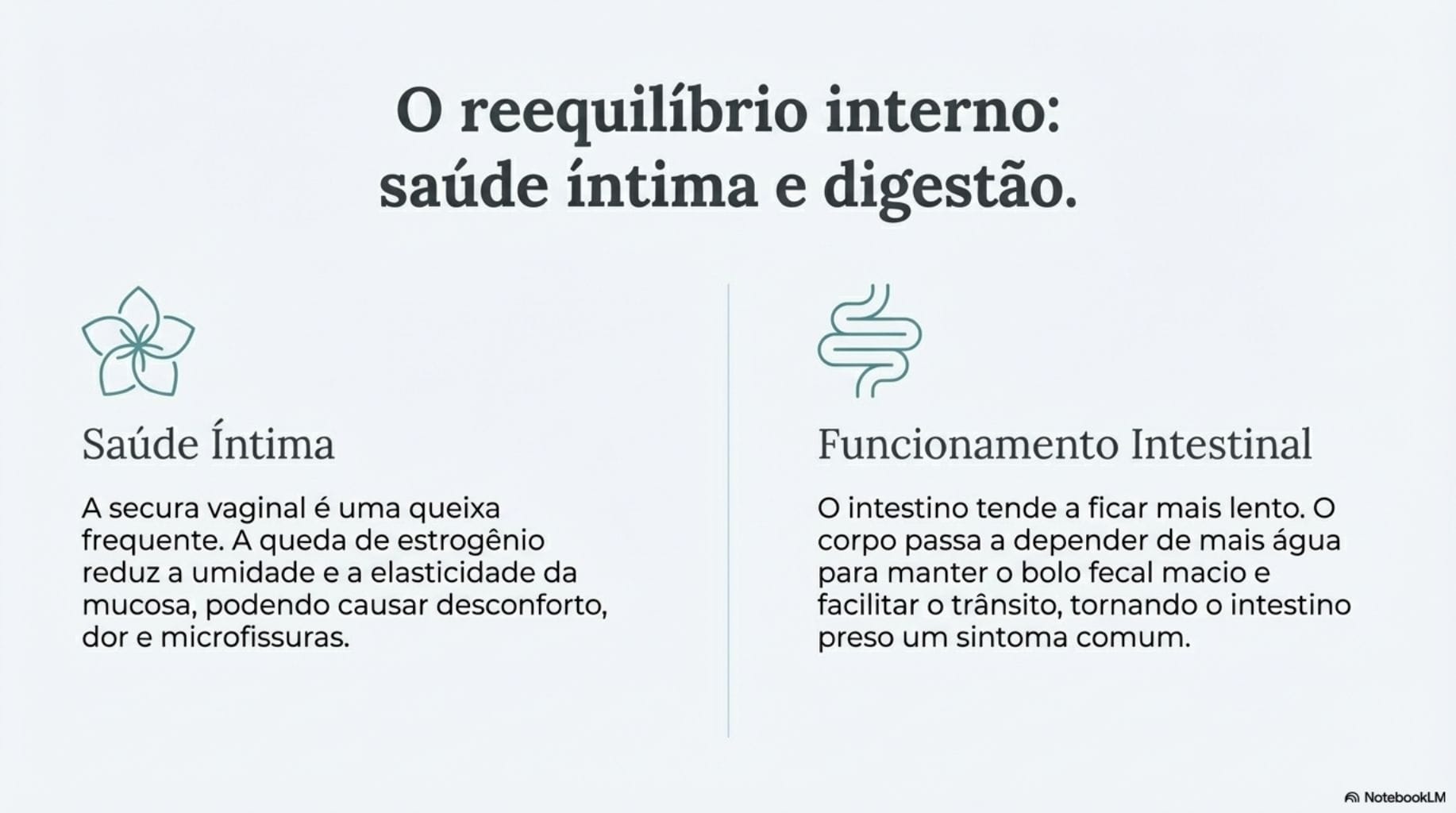 Guia Visual do Equilíbrio Hídrico na Menopausa