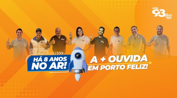 93 FM completa oito anos no ar em Porto Feliz (SP) neste domingo (14)