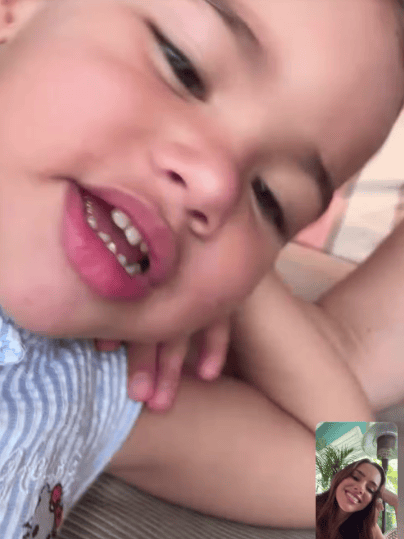 Bruna Biancardi em chamada de vídeo com filha (Foto: Reprodução)