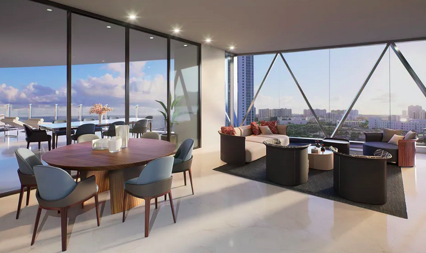 Além disso, serão 216 apartamentos de alto luxo, cada um com sua própria varanda privada, piscina, sauna e chuveiro ao ar livre.-Divulgação bentley residences