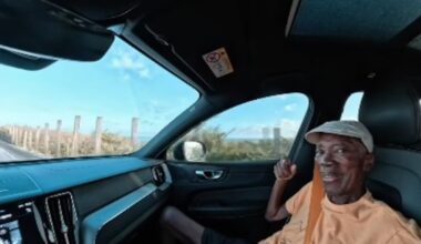 Foto e vídeo mostram Milton Nascimento no carro com o filho e sorrindo; veja