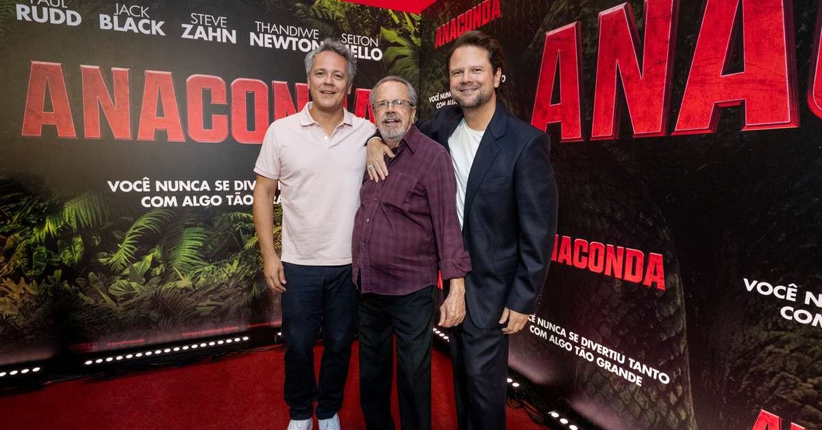 Selton Mello celebra pré-estreia de “Anaconda” no Rio de Janeiro