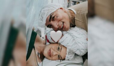 Foto de MC Guimê, esposa e da filha Yarin, primogênita do casal