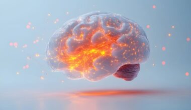 imagem de um cérebro iluminado