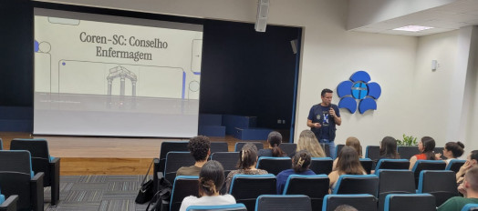Coren-SC realiza palestra para estudantes da Faculdade Ielusc, em Joinville | Coren-SC