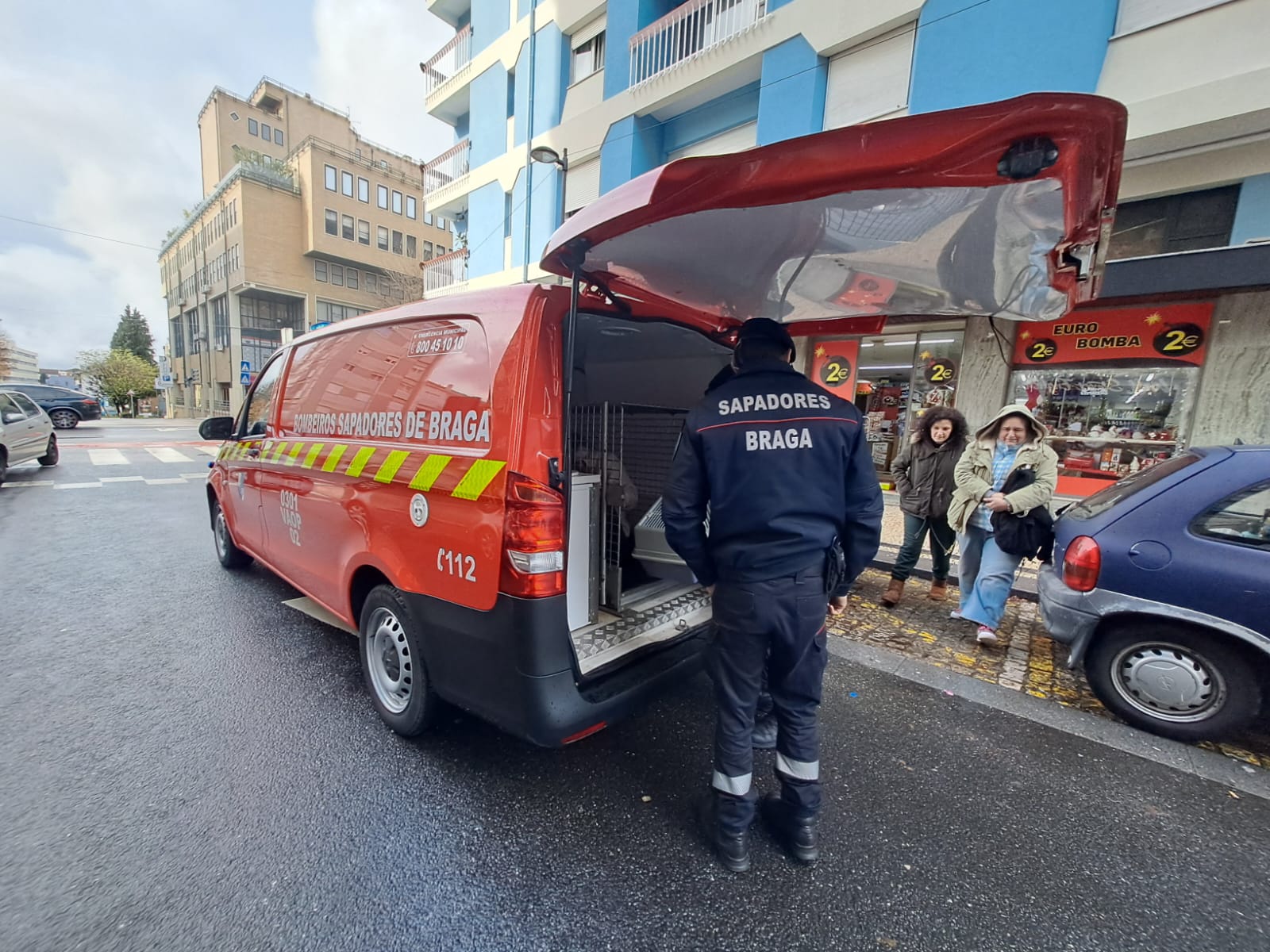 Gato foge ao frio mas fica preso no motor de um carro em braga. O final é feliz