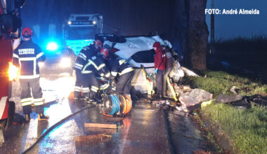 Colisão entre trator e ligeiro provoca 1 morto e corta EN 114 em Almeirim