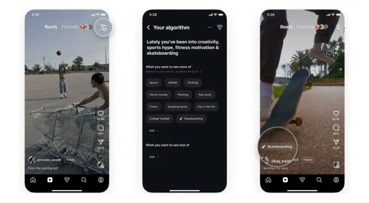 Instagram já permite controlar o tipo de temas que querem ver nos Reels