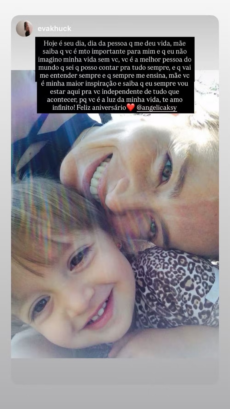 Eva Huck homenageia Angélica — Foto: Instagram