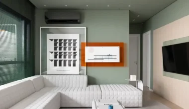 Apartamento moderno traz tons de verde e móveis com linhas orgânicas