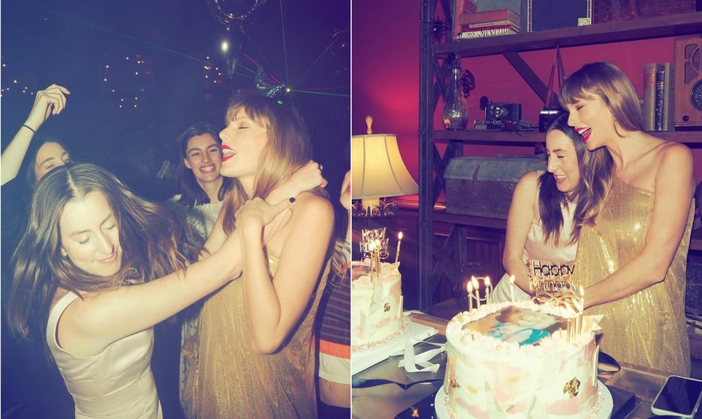 Taylor Swift e a amiga Alana Haim comemoraram aniversário juntas em 2021 — Foto: Reprodução/Instagram