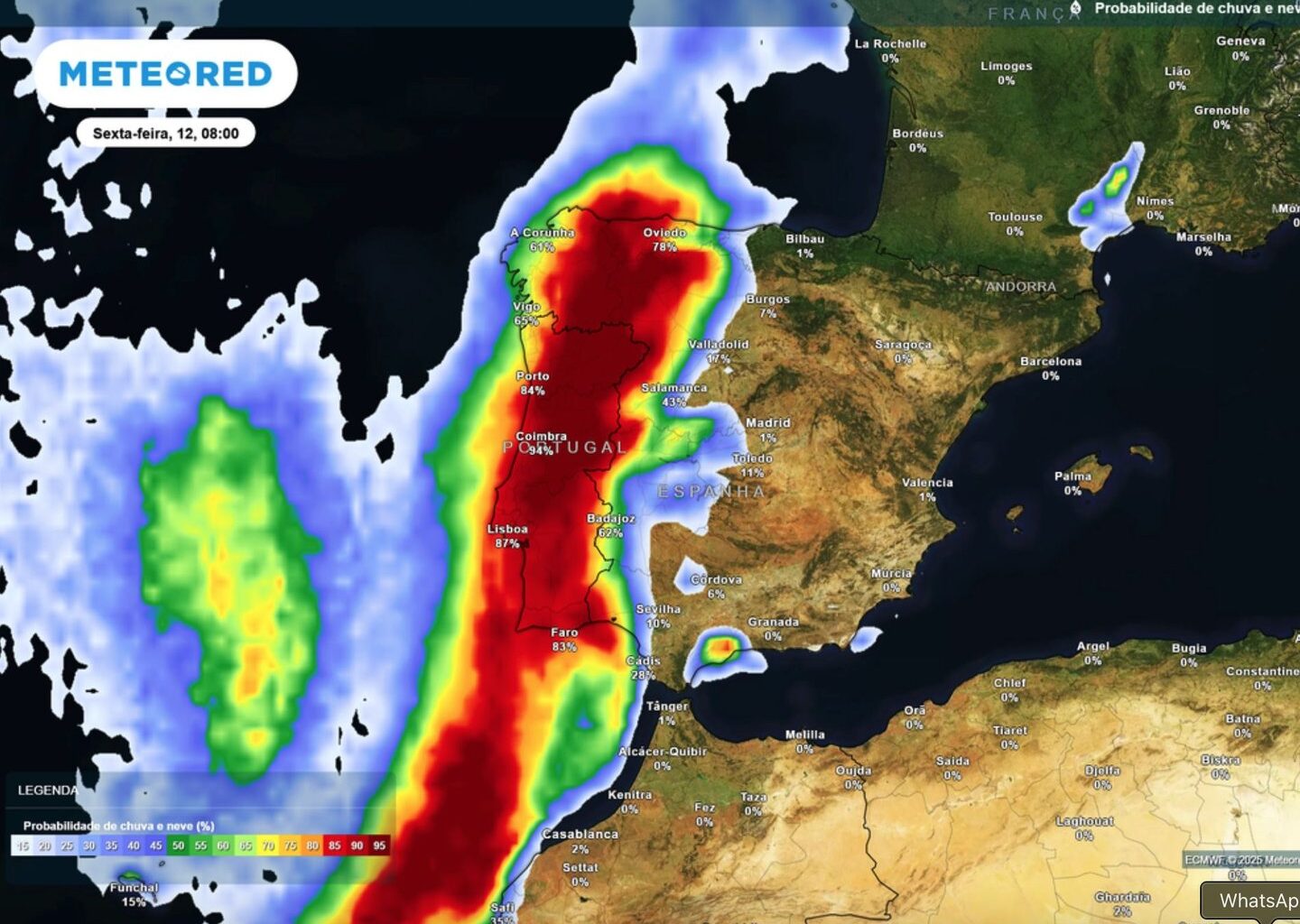 Chega a tempestade Emilia, com mais chuva forte e neve