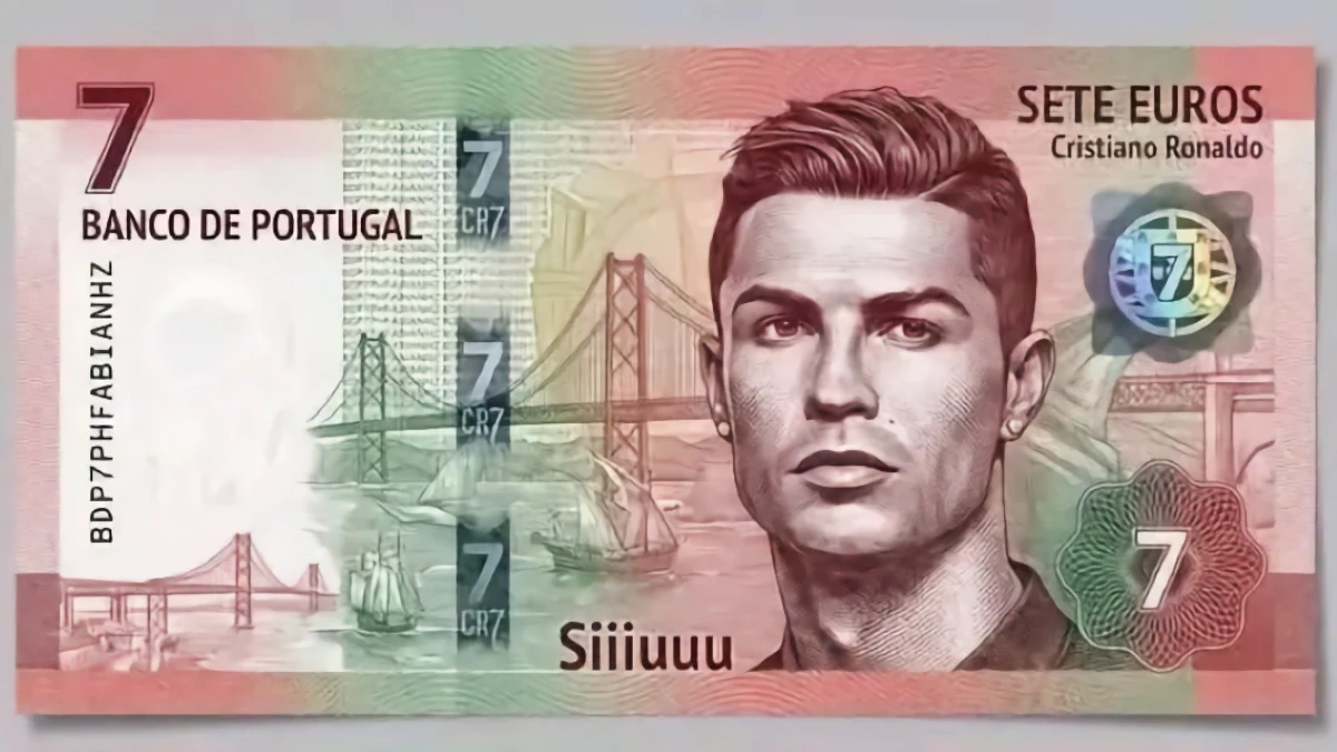 Nota de 7€ a homenagear Cristiano Ronaldo é falsa, alerta Banco de Portugal