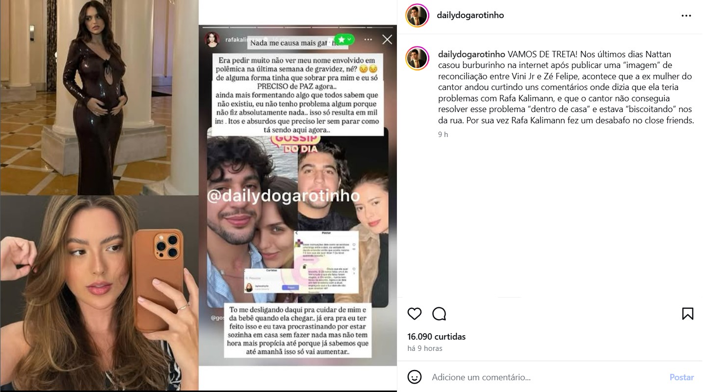 Rafa Kalimann desabafa após polêmica envolvendo Nattan - Foto: Reprodução / Instagram @dailydogarotinho 