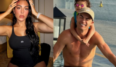 Georgina Rodríguez mostra momento de descontração de Cristiano Ronaldo com filha na piscina - Globo