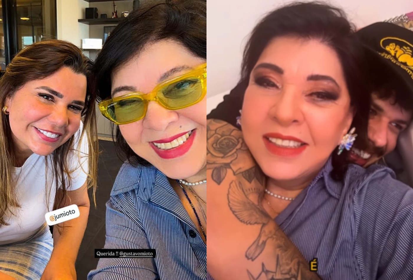 Roberta Miranda posa com mãe de Gustavo Miotto, após chamego com Zé Felipe - revistaquem.globo.com