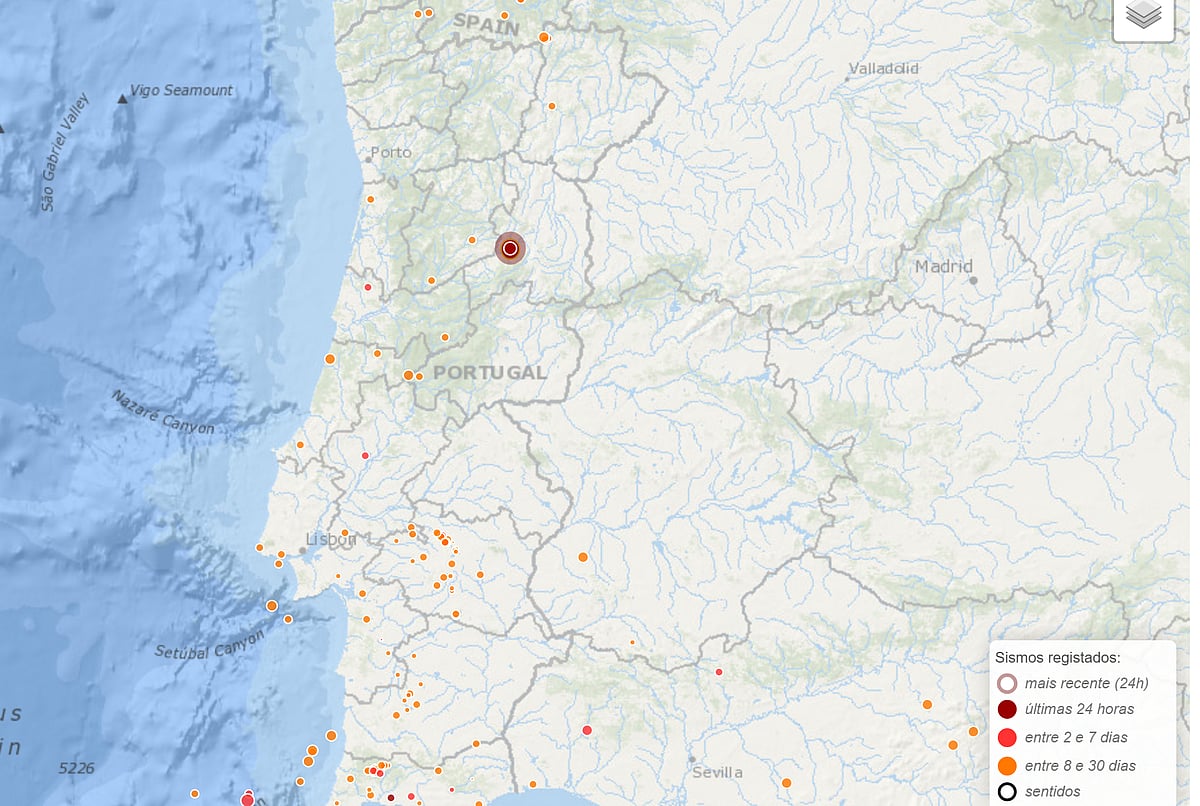Tremor de magnitude 4,1 sentido na madrugada em Celorico da Beira