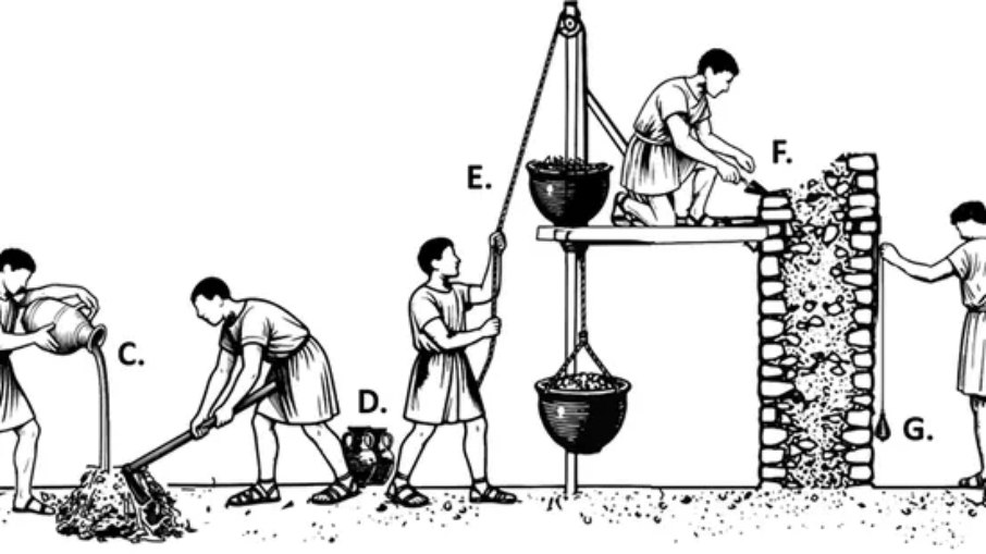 Os antigos romanos produziam concreto autorreparador misturando ingredientes de uma maneira específica.