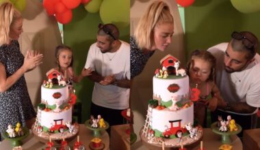 Cintia Dicker e Pedro Scobby comemoram o aniversário da filha