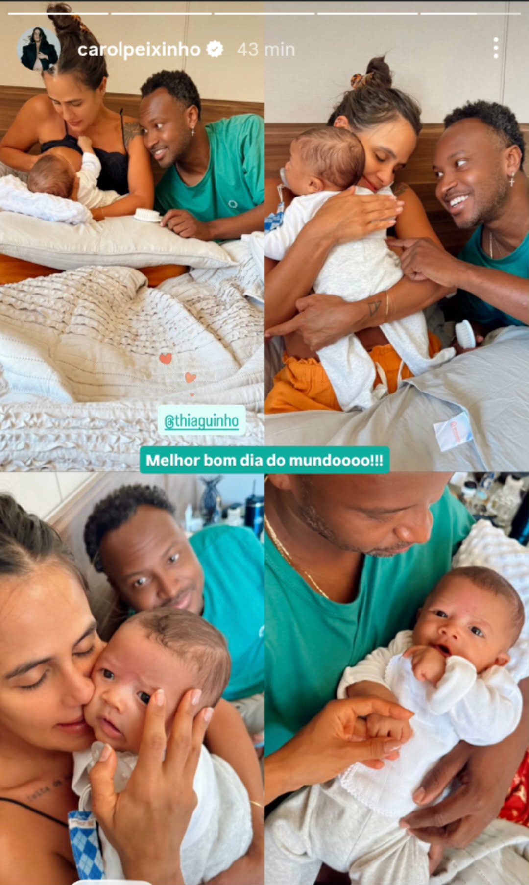 Carol Peixinho mostra novas fotos de Bento