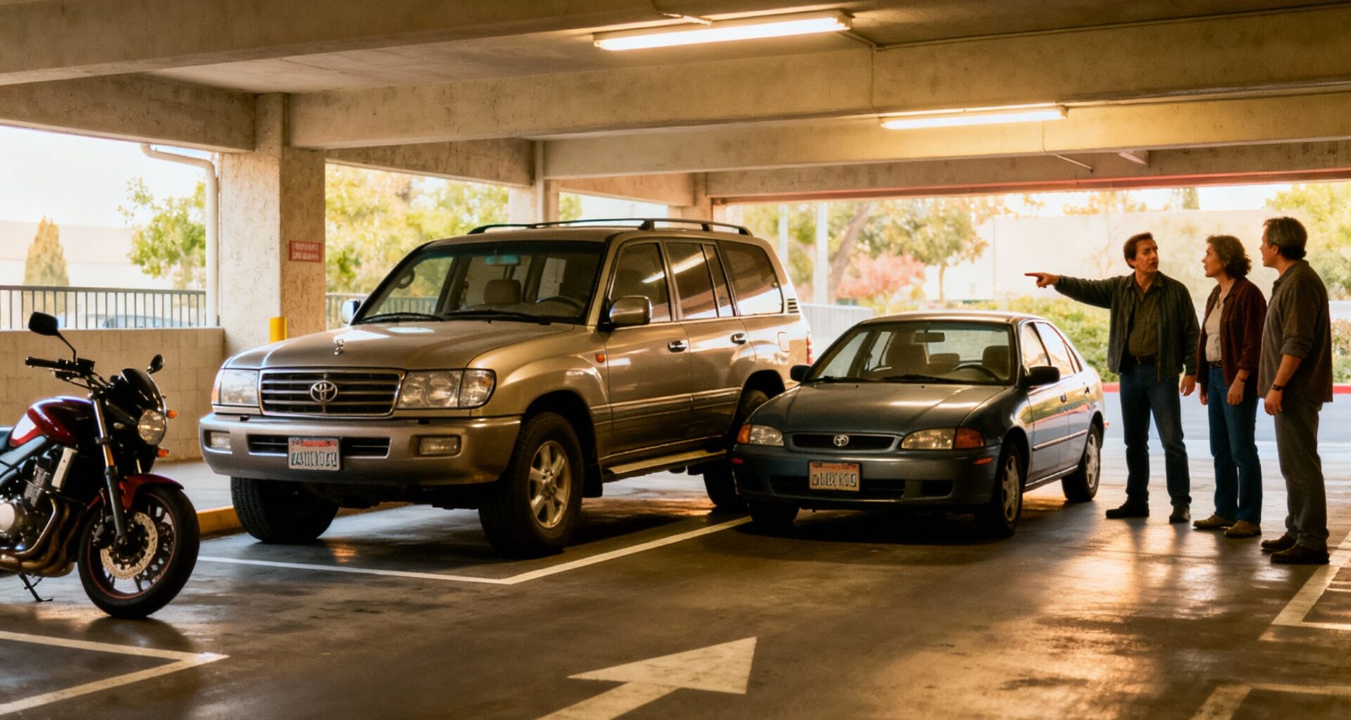 Vizinha estaciona três veículos fora das linhas no seu lugar de estacionamento alegando que é mais pequeno do que consta no Registo: tribunal teve a última palavra