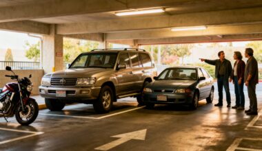 Vizinha estaciona três veículos fora das linhas no seu lugar de estacionamento alegando que é mais pequeno do que consta no Registo: tribunal teve a última palavra