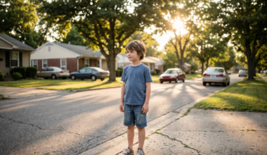 Criança na rua do seu bairro. Crédito: Freepik AI