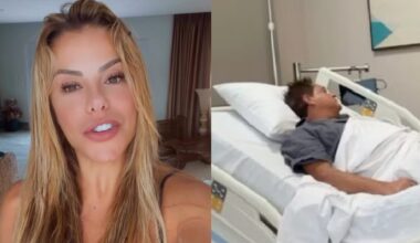 Poliana Rocha mostra Leonardo em hospital de Goiânia — Foto: Reprodução/Instagram @poliana