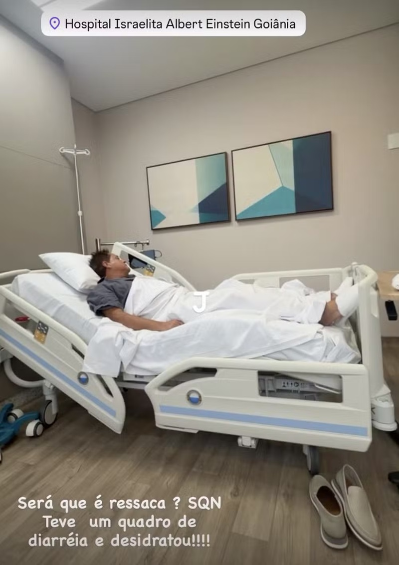 Poliana Rocha mostra Leonardo em hospital de Goiânia — Foto: Reprodução/Instagram @poliana