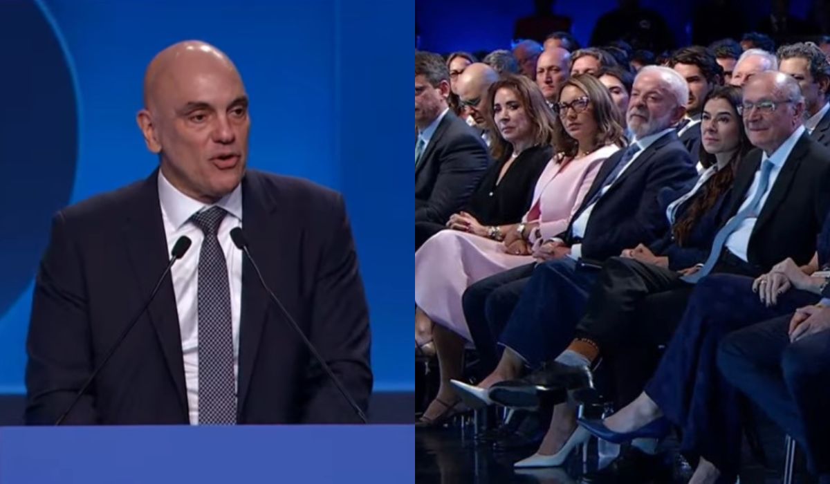 No evento do SBT, Moraes agradeceu Lula após a queda das sanções dos Estados UnidosFoto: SBT News/YouTube/ND Mais