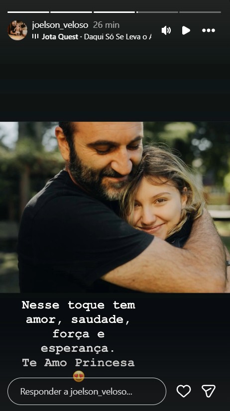 Isabel Veloso e o pai, Joelson Veloso - Foto: Reprodução / Instagram @joelson_veloso