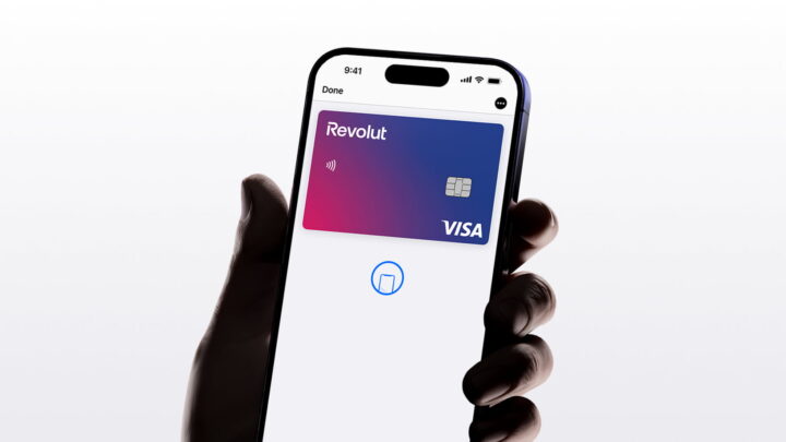 Cartão Revolut numa carteira digital 