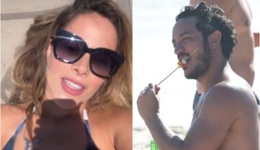 Wanessa Camargo, Allan Souza Lima e outros participantes do 'Dança dos Famosos' se divertem em praia