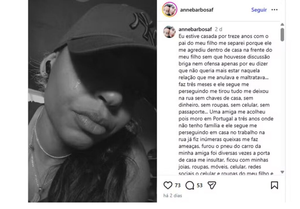 Adriene relata agressão em Portugal