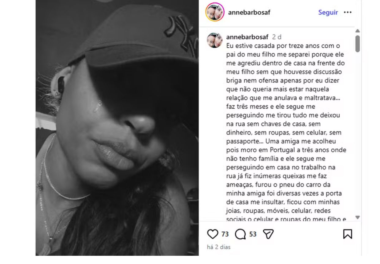 Adriene relata agressão em Portugal