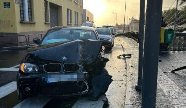 Um condutor detido e outro hospitalizado na sequência de acidente aparatoso no Funchal (com fotos)