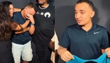 João Gomes chora ao receber presente das filhas de Kara Véia antes de show em Maceió