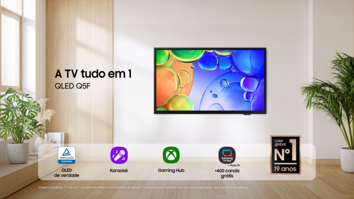 Nova Smart TV QLED Q5F da Samsung une inovação e praticidade com o conceito Tudo em 1 – Samsung Newsroom Brasil