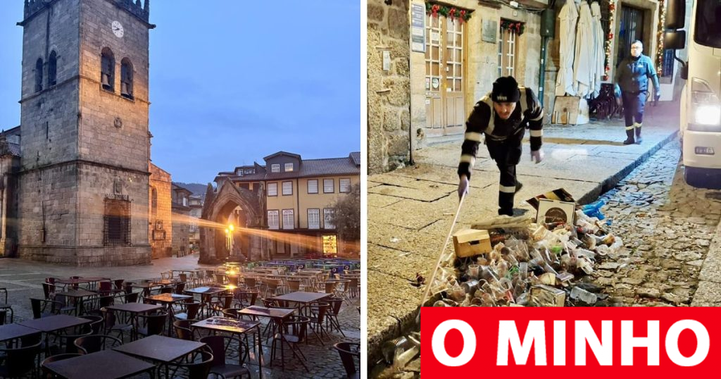Guimarães acorda limpa na primeira manhã do ano após festa que juntou milhares de pessoas