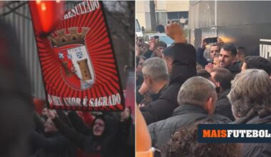 VÍDEO: adeptos de Sp. Braga e Vitória em apoteose na saída dos autocarros